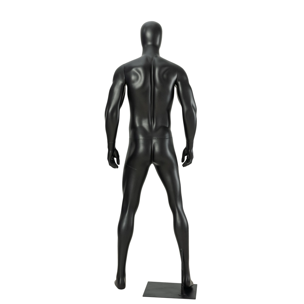 Black Fiberglass Full Body Muscle Male Sports Mannequin for Sportswear Display