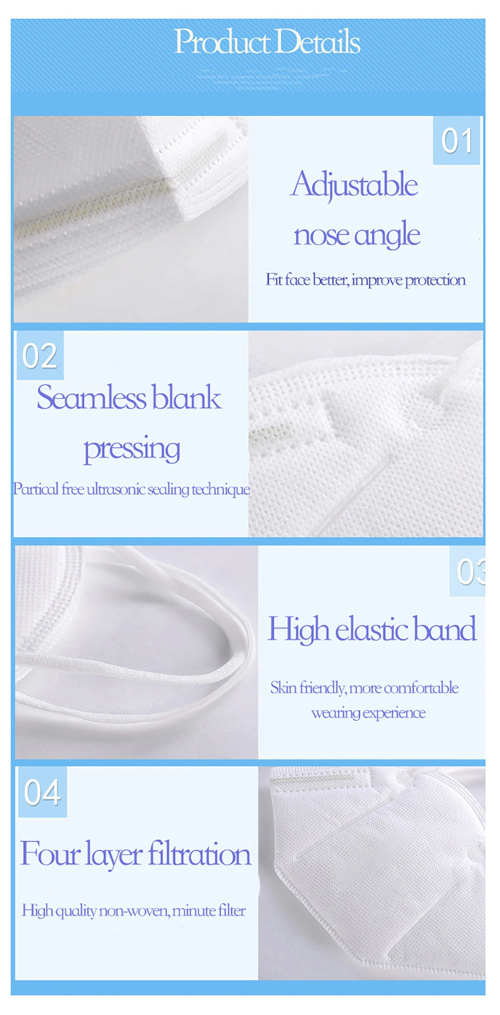 Disposable Non-Woven Protective Face Mask-KN95 Civil Mask--Five Layer