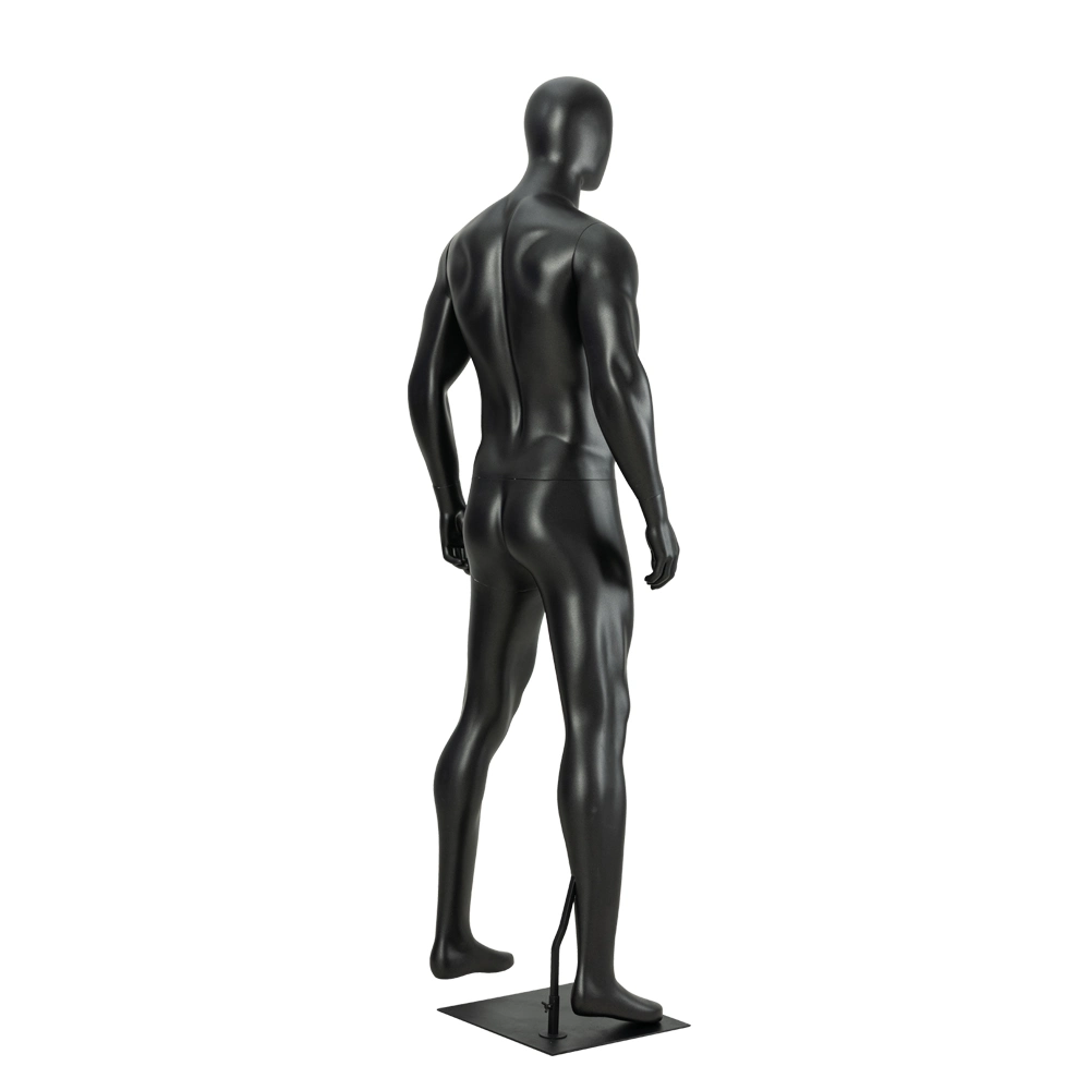 Black Fiberglass Full Body Muscle Male Sports Mannequin for Sportswear Display