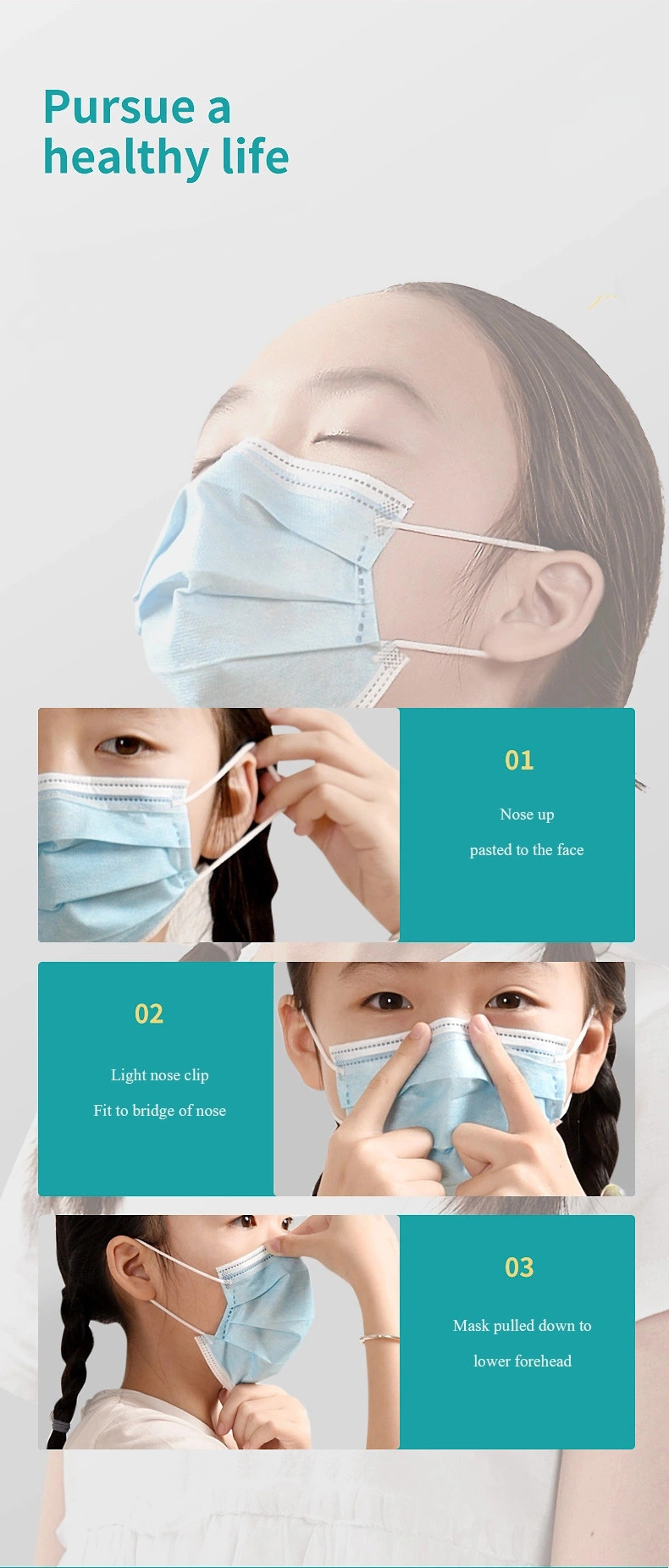 Non Woven Children Mask Disposable Face Mask Kids Reusable Face Mask