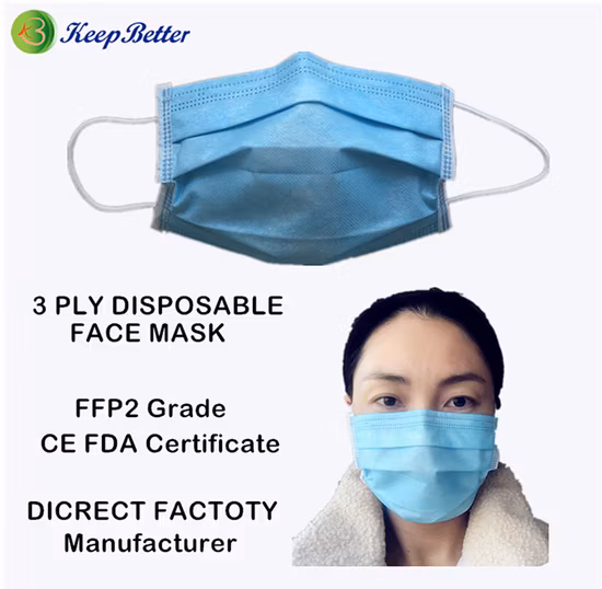 Wholesale Blue Surgical Medical Procedure 3 Ply Earloop Safety Face N95 Disposable Ffp2 Mask